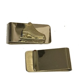 Hockey Figure Skating Ice Skate TG108 Made From English Pewter on a Stunning Money Clip Chrome POSTED BY US GIFTS FOR ALL 2016 FROM DERBYSHIRE UK