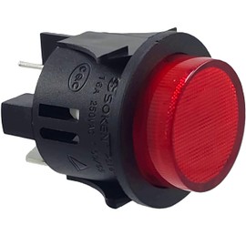Push Button PS18-16 Installation Diameter 25 mm 250 V 16 A Red Illuminated Push-On Flat Connector 6.3 mm