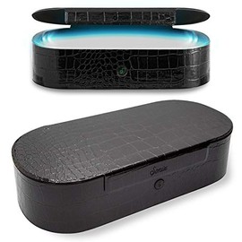 Sonix Beyond UV+O3 Sanitizer Box and Universal Charger UV and Ozone Disinfector for Phone, Mask, Makeup Brush, Nail Tool (Black Croc)