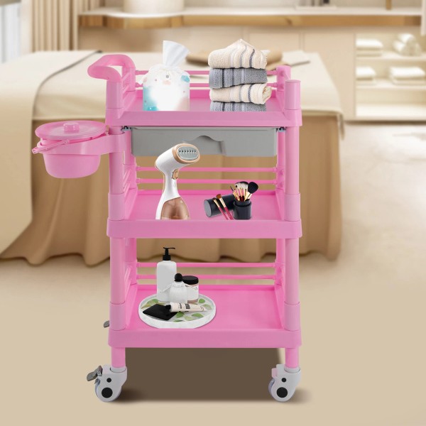 Unbranded 3 Tier Salon Hair Storage Trolley Movable Beauty Cart