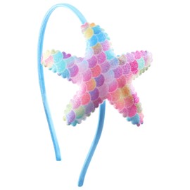 Totelux Starfish Headband Sequins Star Hair Band for Women Girls Mermaid Hair Accessories Birthday Wedding Summer Beach Party Supplies (Blue)