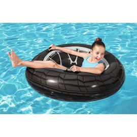 Bestway High Velocity Tyre Tube, 47" Inflatable Ring with Handles, Beach and Pool Float Toy for Kids Black