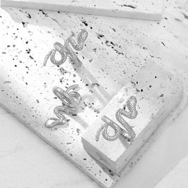 SWBRJ Twist Snake Ring for Women,Platinum Plated Silver Punk Gothic Cocktail Party Wrap Ring Jewelry Gift for Her (Ring_A, 6)