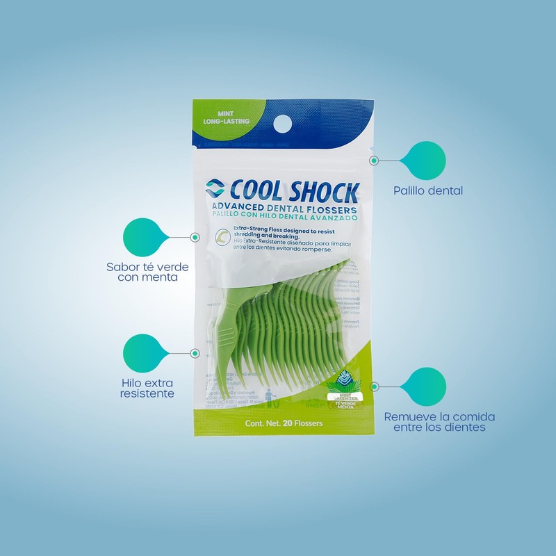 Combo flossers de té verde y menta Cool Shock