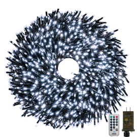 25FT 500 LED Christmas Cluster Lights, Firecracker String Lights with Remote & 8 Modes & Timer, Waterproof Fairy Twinkle Light Plug in for Indoor Outdoor Party Garden Xmas Tree Decoration, Cool White