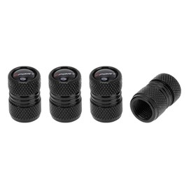 RATCHROLL 4 Pcs Tire Valve Stem Caps Stylish 8x17mm Tyre Valve Dust Cover Black Aluminum Alloy Epoxy Resin