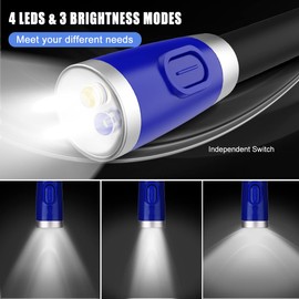 Rechargeable, Hands-free Neck Book Lamp with 4 LED Bulbs, 4 Adjustable Brightness, USB Cable Included for Reading in Bed or Car