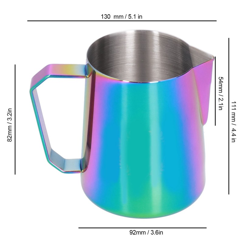 Coffee Frothing Cup Colorful 600ml Milk Frothing Pitcher 304 Stainless