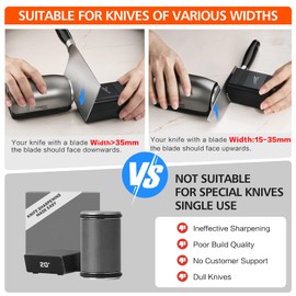 Longzon ZForge Electric Rolling Knife Sharpener Tool-Made Easy, 10°-25° Magnetic Angles Knife Sharpening, Professional Kitchen Knife Sharpener Kit with Diamonds Discs for All Kitchen Knife Sets