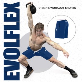 Anthem Athletics Evolflex - Pantalones cortos de gimnasio para hombre, 5 7 9 pulgadas de entrepierna, pantalones cortos deportivos para correr para hombre, Bombardero azul marino, XX-Large