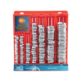 Koehler Enterprises KEDIS220 220 Piece Hose Clamp Set in Mountable Rack , Red