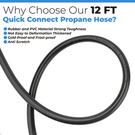PalpitateC F271803 12ft Propane Heater Adapter Hose with Regulator,for Heater Big Buddy Indoor Outdoor Heater,3/8 inch Female Quick Connect x QCC1 Propane Tank Connection