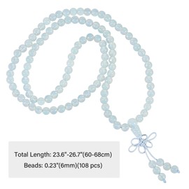Nupuyai 108 Mala Prayer Beads Bracelet Women Men, Opalite Crystal Stone Beads Wrap Bracelet Meditation Stone Necklace Multi Layer Bracelet