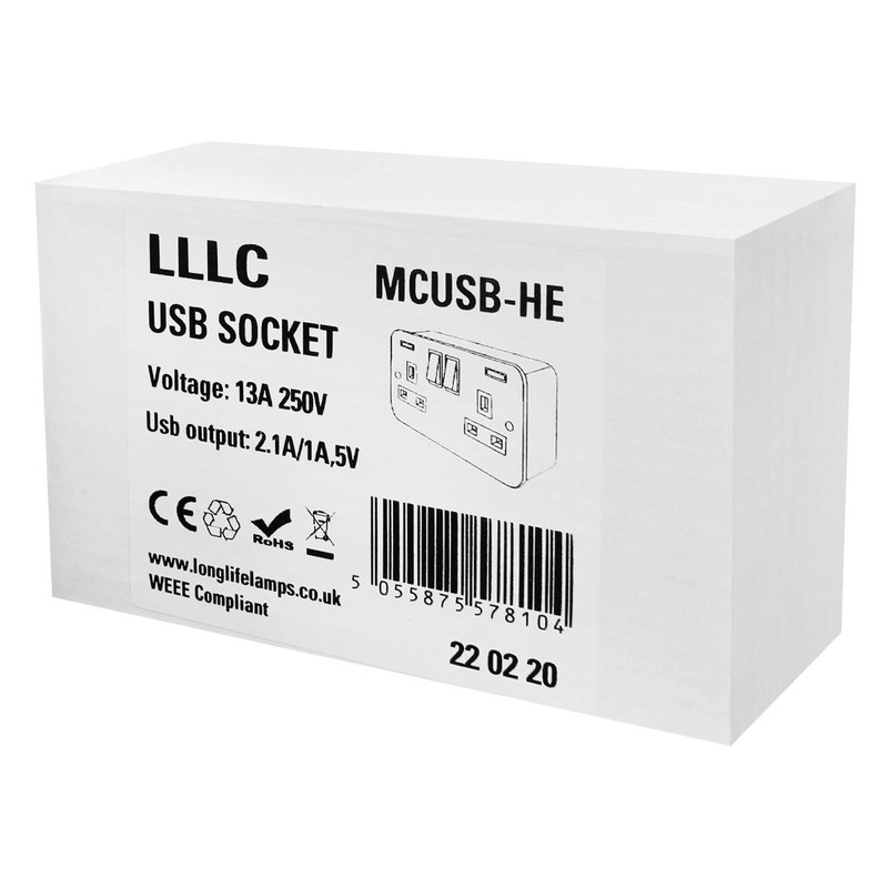 13 Amp Metal Clad Socket 2 Gang Switched Socket 250v