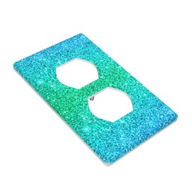 1 Gang Duplex Bling Blue Teal Galaxy Sky Receptacle Wall Plate Decorative Outlet Covers Single Duplex Switchplate Covers Electrical Faceplate For Home Decor 4.5 * 2.76