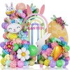 Pastel Easter Bunny Balloon Arch Kit,149Pcs Pastel Rainbow Balloon Garland