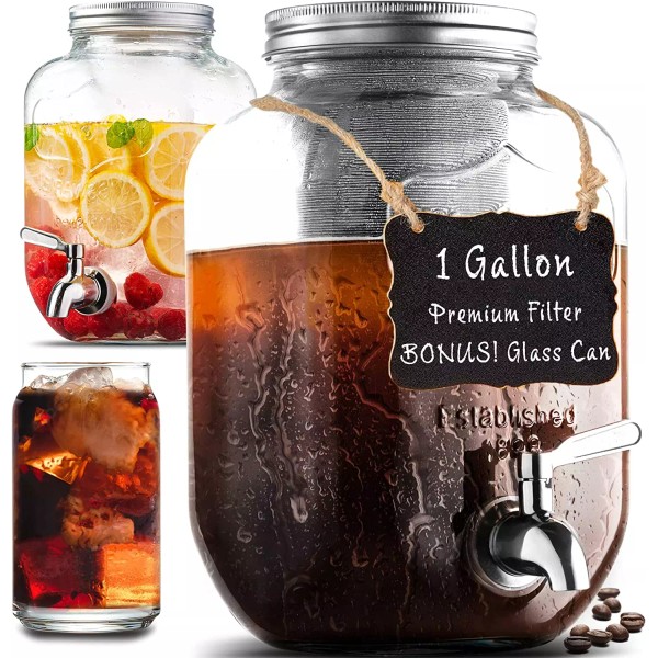 1 Gallon Cold Brew Coffee Maker - 3Rd Generation Fine