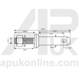 APUK Lower Link Implement Pin Cat 1 Replacement for Fordson John Deere Massey Ferguson Tractor