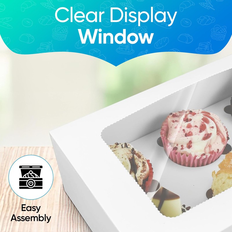 Albert Austin Cupcake Box Hold 6 Standard Cupcakes Food Grade