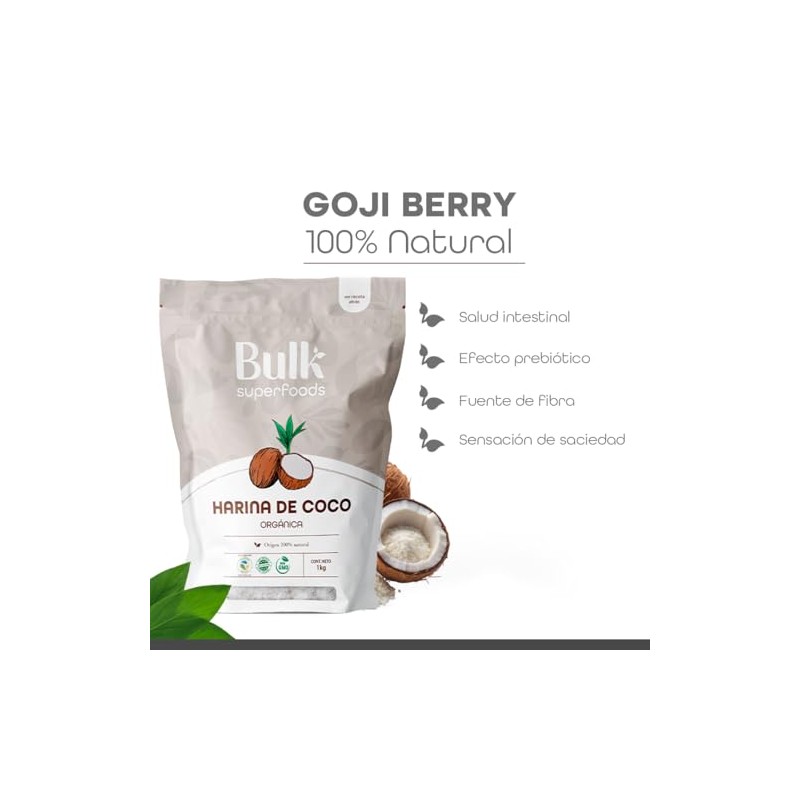 BULK SUPERFOODS Harina de Coco 1 kg |- 100% Natural