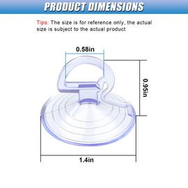 UHANBUT 24PCS Car Glass Windshield Sunshade Suction Cups, Mini Pull Ring Automotive Window Sucker Hook, PVC Vehicle Sun Visor Adsorption Holder for Car, Bathroom, Kitchen (Clear/Suction Cup)