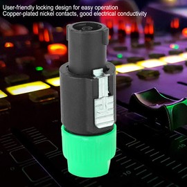 Lwuey Cable C-NL4FC Connectors, Audio Speaker Connector, Waterproof Speaker Plug, Terminal Locking, Copper Coating, 6 to 15 mm, Cable Diameter, Replacement for DJ Stage, Concert (Green)