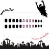 IMRAIN Press on Nails Short Square Fake Nails Pink Black
