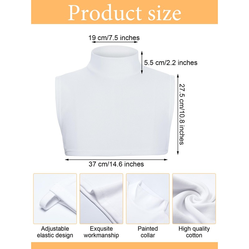 Hoolerry 15 Pcs Fake Turtleneck Bulk for Women Fake Collar