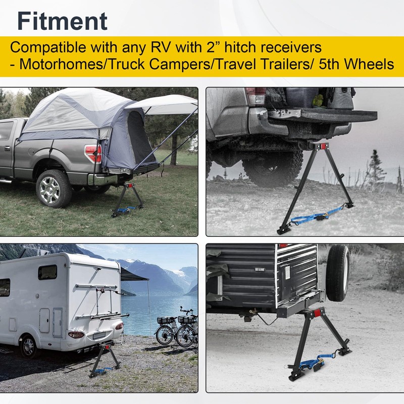 RV Hitch Mount Stabilizer, Adjustable Camper Rear Bumper Stabilizer Fit