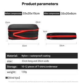 Bee Nesting Compression Packing Cubes Waterproof Travel Packing Cubes A/B Dry Wet Separation Packing Cubes Soft Convenient Travel Accessories for Travel/Business Trips/Home Storage (9L*2, Black)