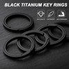 TISUR Titanium Keychain Rings, Split Side Pushing Heavy Duty Black