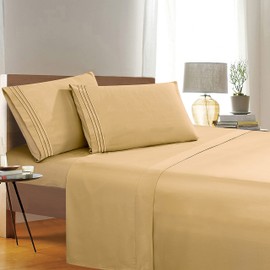 Elegant Comfort 1500 Premier Wrinkle & Fade Resistant Hotel Quality 4-Piece Bed Sheet Set Ultra Soft Luxurious Bed Sheet Set Includes Flat Sheet, Fitted Sheet and 2 Pillowcases