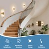 ECOBRT Modern Brushed Brass Vanity Light Fixture - Dual Glass