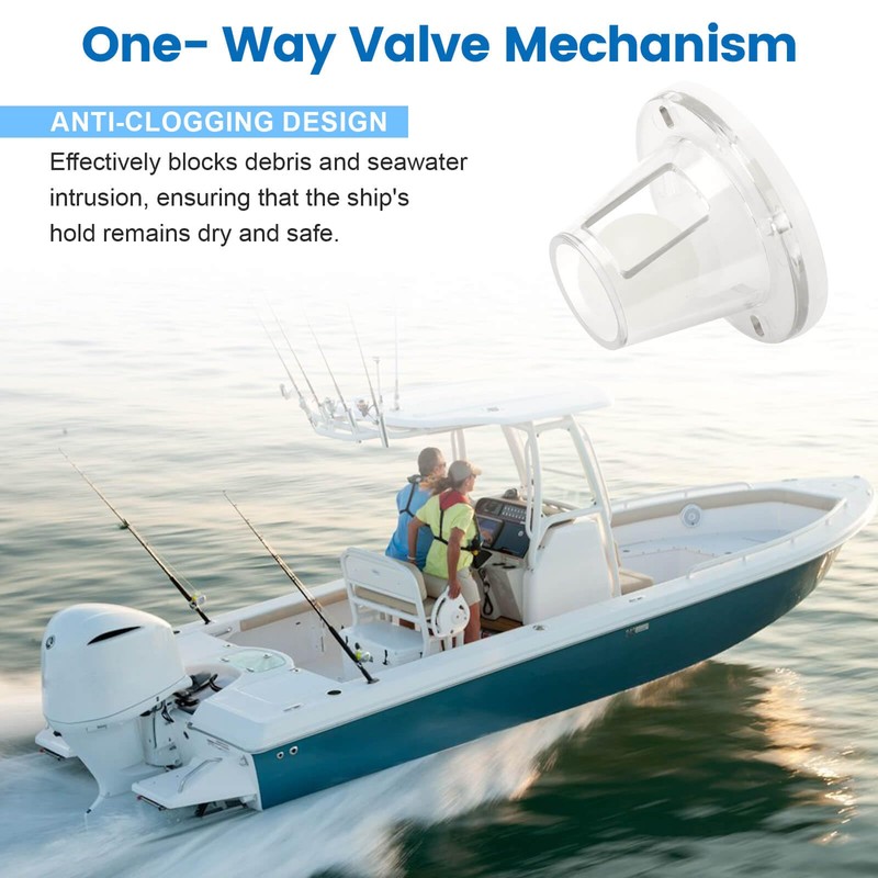 QCG Boat Scupper Drain Valve Self-Bailing Ball Fits 3/4 Inch