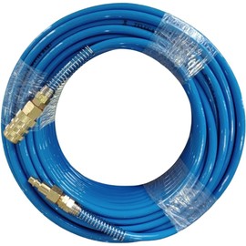 Zeluga 21-314 Polyurethane Non-Transparent Air Hose 1/4in. x 100ft with Fittings, Extremely Light Weight, Blue
