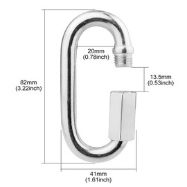 6 Pack Heavy-Duty Chain Hooks Quick Links - 304 Stainless Steel 3.2 Inch Locking Carabiner Anti-Rust Chain Connector Quick Link for Towing,Swing,Shade Sail,Bird Toys,Capacity 1800lb