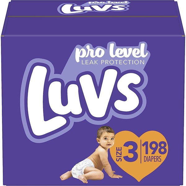 Luvs Diapers Size 3, 198 Count - Disposable Diapers