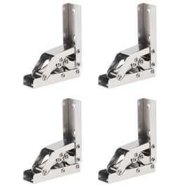 4 x Folding Shelf Hinge, Hidden Bracket for Folding Hinge, Hidden Bracket for 90 Degree Folding Door Hinge, Folding Shelf Hinge Made of Stainless Steel