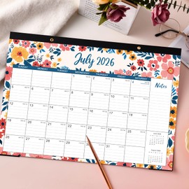Desk Calendar 2025-2026 - Jul 2025 - Dec 2026, Large Monthly Desk Calendar 18 Months, 17" x 12", Desk Pad, Large Ruled Blocks, To-do List & Notes, Best Desk/Wall Calendar for Planning or Organizing