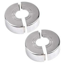 UFURMATE Wall Pipe Cover, 2Pcs Plastic Wall Hole Decoration Split Flange Cover Easy Installation Round Escutcheon Plate Adjustable Wall-Mounted Water Pipe Cover Accessories