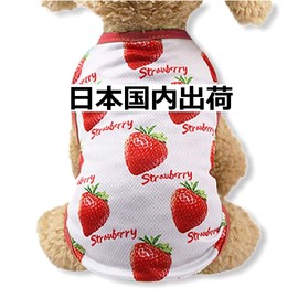 RIOSTUDIO Dog Clothes, For Spring/Summer, Mesh, Fruit Pattern Sleeveless, Strawberry Pattern, M