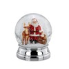 Schneekugel Glaskugel Deko-Kugel Motiv: Weihnachtsmann mit Rentier, Höhe 12,0 cm,