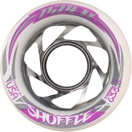 Piper Shuffle Pro Aluminum Hub Roller Skate Wheels, White, 63.5mm