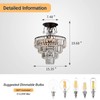 CVKASH 5 -Lights Crystal Round Chandelier Antique Modern Black Semi