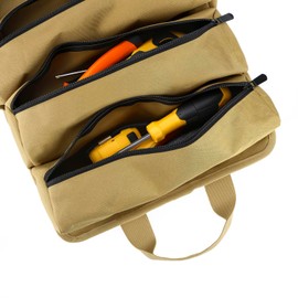 QWORK® Roll-up tool bag with removable pockets, wear-resistant and waterproof tool roll bag organiser for professionals and hobbyists