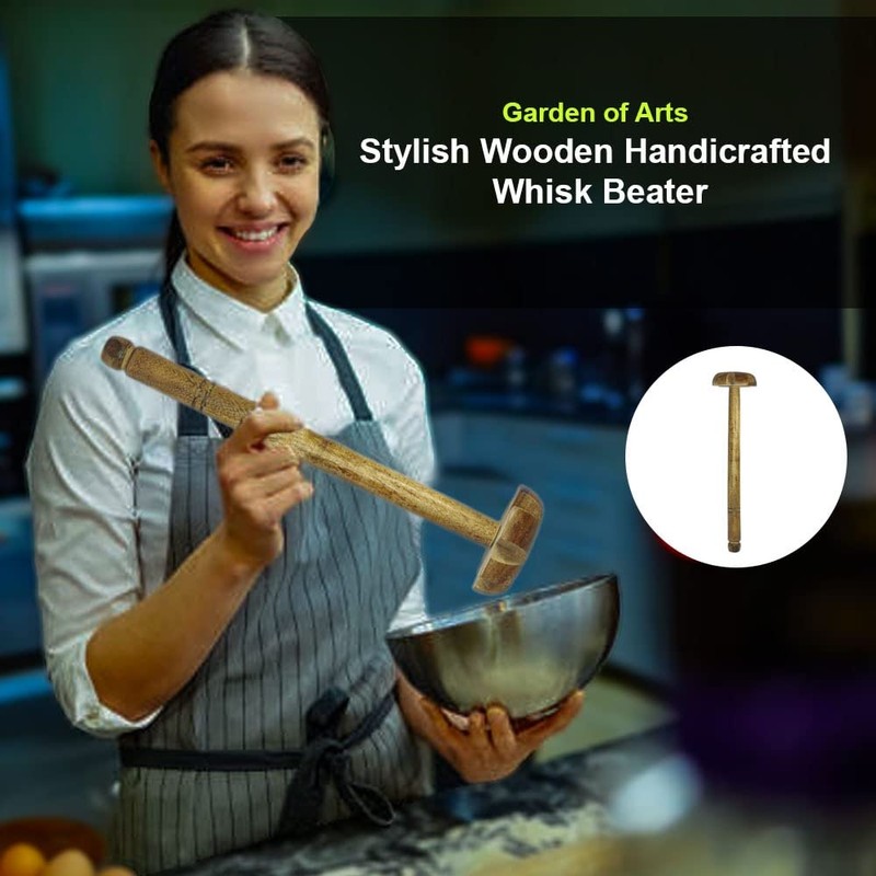 Garden of Arts Stylish Wooden Handicrafted Whisk Beater, Mathani, Ravi,