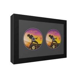 Creative Picture Frames 8" x 12" Double CD Disc Music Frame with Black Matting Self Standing or Wall Display