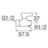 SANEI V660-13 Ball Valve with Nut, Handle One-Touch Removal, Gasket