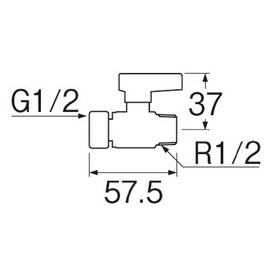SANEI V660-13 Ball Valve with Nut, Handle One-Touch Removal, Gasket Sold Separately