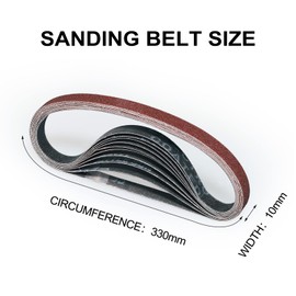 STEBRUAM Sanding Belts 10 x 330 mm,5 Each of 40/60/80/120/180/240 Mix Grit for 330x10 Belt Sander(30 Pack)